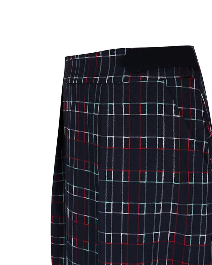 Side view and close up detail of A-line maxi skirt