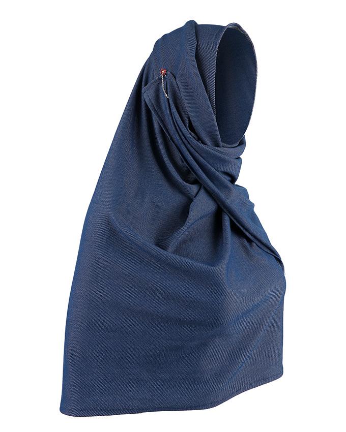 Semi instant knit denim hijab