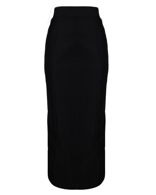Straight black maxi work skirt